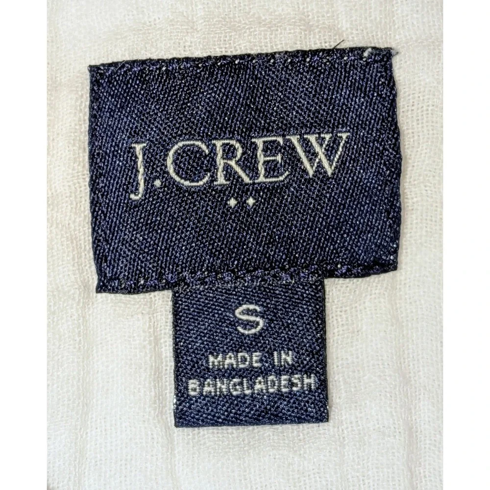 J. Crew Mens White Short Sleeve Button Down Shirt Small Cotton‎ Gauze NWOT
